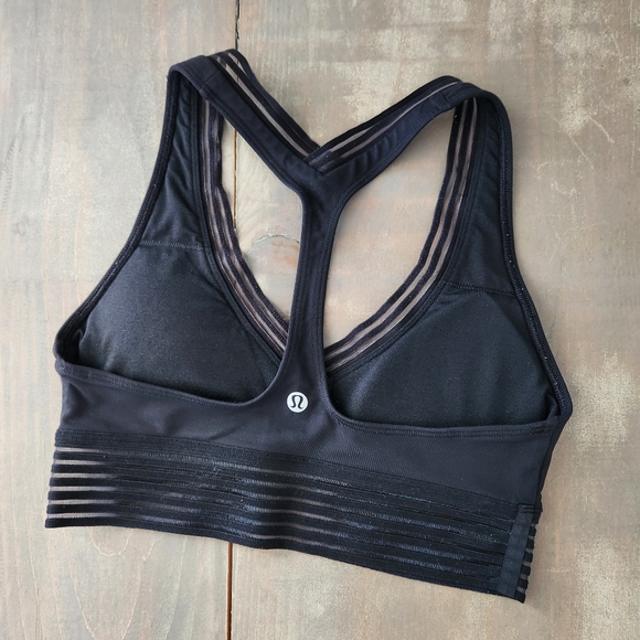 Lululemon Find Focus Black Sports Bra – Size 4 - Picture 3 of 6